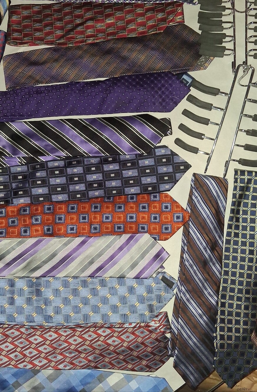Assorted Men's Silk Ties - Purple and Blue Patterned Styles